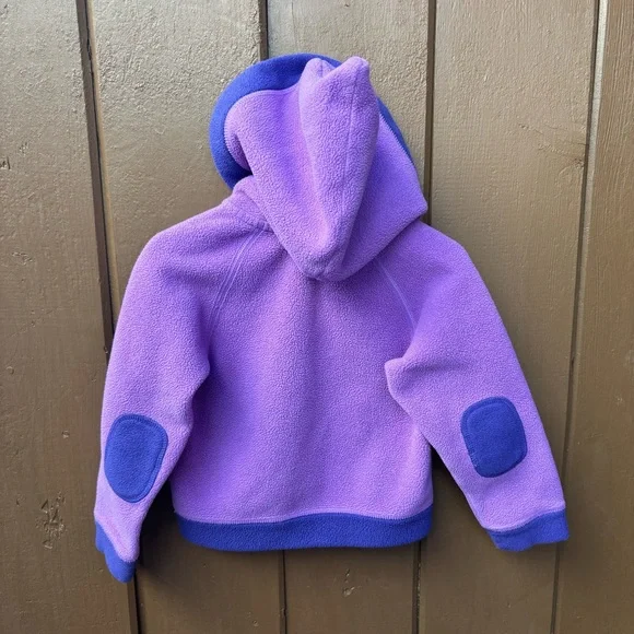 Patagonia Purple Fleece Elf Hood Jacket Elbow Patches Size 3T Baby Toddler - Picture 5 of 10
